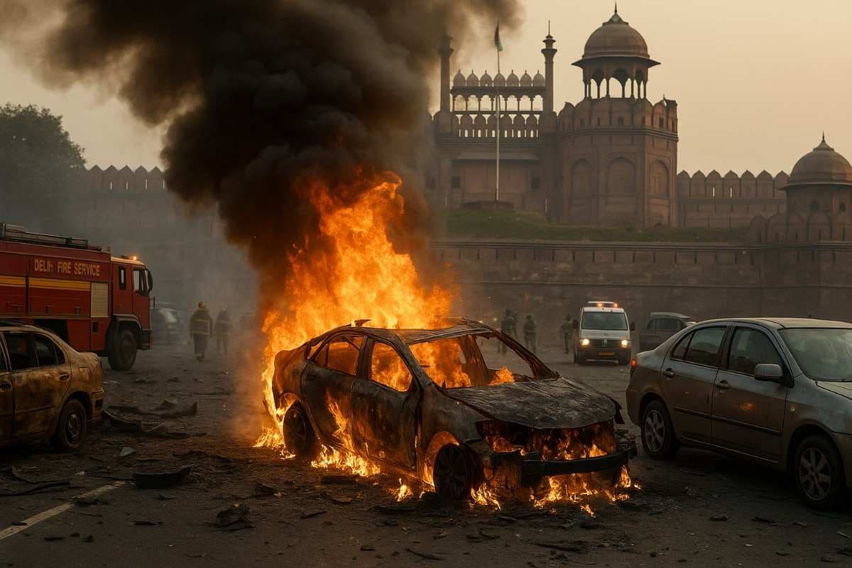 दिल्ली में लाल किला मेट्रो स्टेशन के पास बड़ा धमाका — 8 लोगों की मौत, कई घायल, Monday, November 10, 2025 | Photo Credit: SylphCorps Media